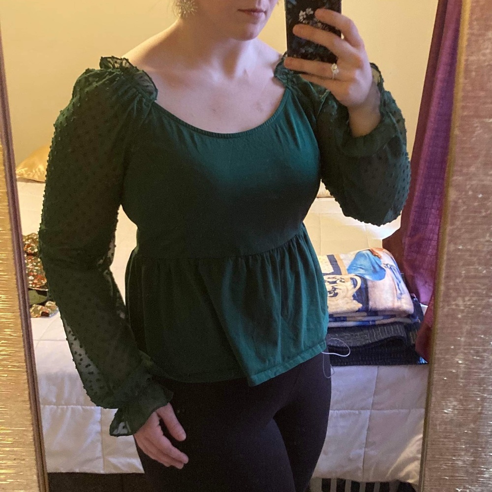 Long Sleeve Peplum Blouse